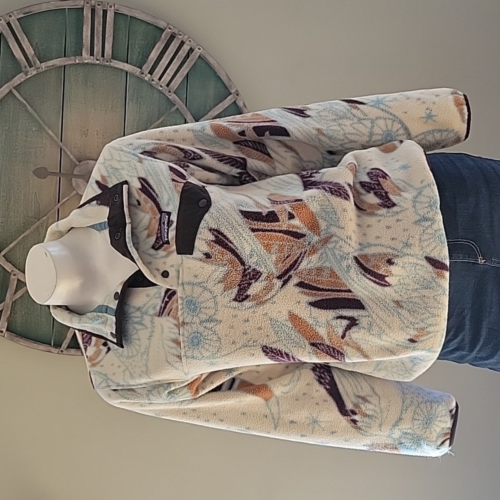 Patagonia Synchilla Harvest Moon Rare Owl Print Fleece Pullover